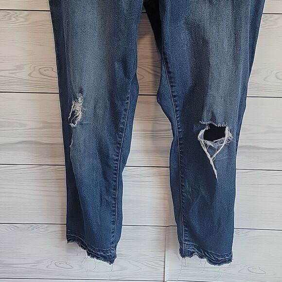 Indigo Blue Ankle Denim Women's Maternity Overalls Size L - Picture 4 of 11